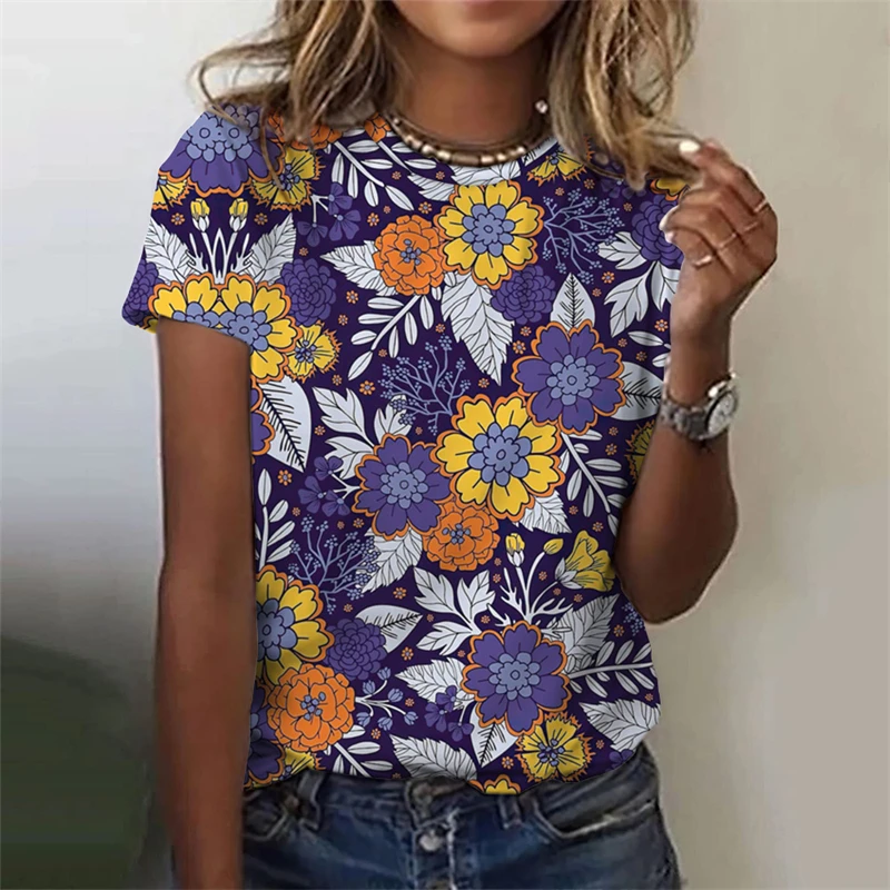 Summer Women T-Shirt 3d Floral Print O-Neck Casual Ladies Tee Female Tops Harajuku Girls Short Sleeve Streetwear Fashion Clothes
Summer Women T-Shirt 3d Floral Print O-Neck Casual Ladies Tee Female Tops Harajuku Girls Short Sleeve Streetwear Fashion Clothes
