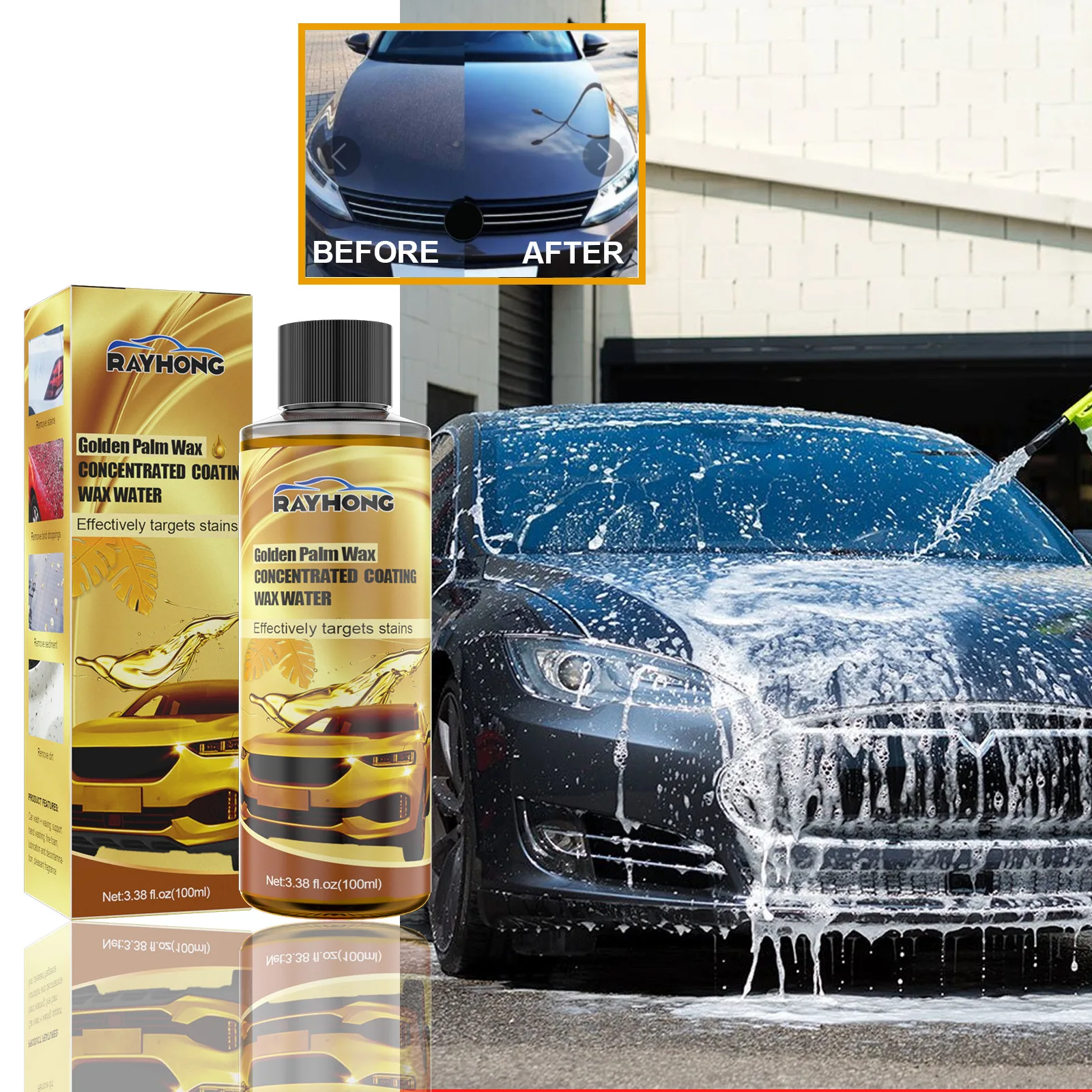 Car Golden Brown Wax Concentrated Coating Foam Cleaner Special Decontamination Car Wash Wax Water
Car Golden Brown Wax Concentrated Coating Foam Cleaner Special Decontamination Car Wash Wax Water