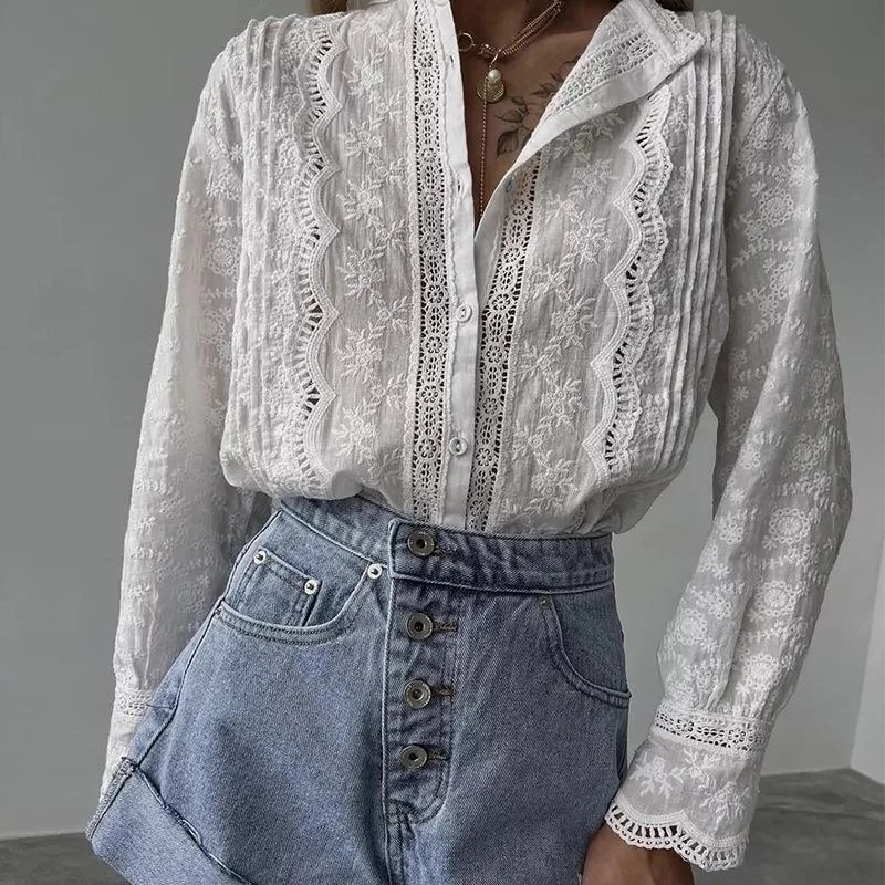 Women's Lotus Leaf Collar Hollowed out Long Shirt Princess Sleeve Other 100% Fabric Pure Color Non-stretchy 2016 Winter Colle...
Women's Lotus Leaf Collar Hollowed out Long Shirt Princess Sleeve Other 100% Fabric Pure Color Non-stretchy 2016 Winter Colle...