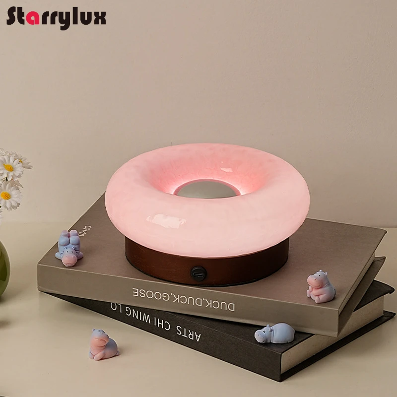 Donut Table Lamp | 3-Color Touch Control | Wood Base + Glass Shade | 4 Color
Donut Table Lamp | 3-Color Touch Control | Wood Base + Glass Shade | 4 Color