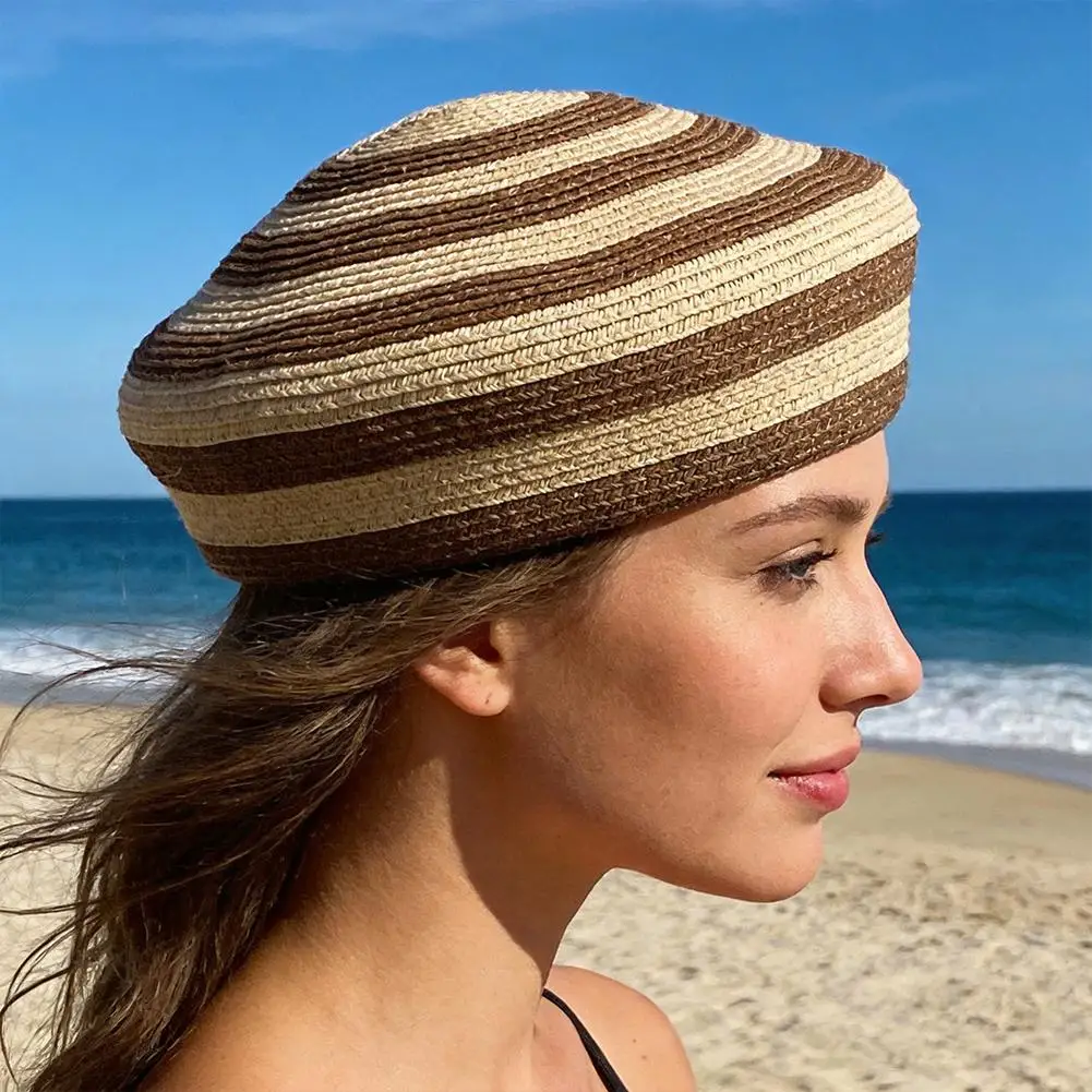 Retro French Style Summer Sun Hat for Women Striped Round Dome Beach Cap Lightweight Breathable Casual Outdoor Holiday Wear
Retro French Style Summer Sun Hat for Women Striped Round Dome Beach Cap Lightweight Breathable Casual Outdoor Holiday Wear
