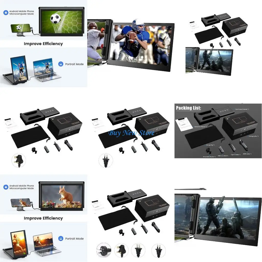 20CE Portable Laptop Monitor Extender with Bracket Built-in USB-HUB 12-480Mbps
20CE Portable Laptop Monitor Extender with Bracket Built-in USB-HUB 12-480Mbps