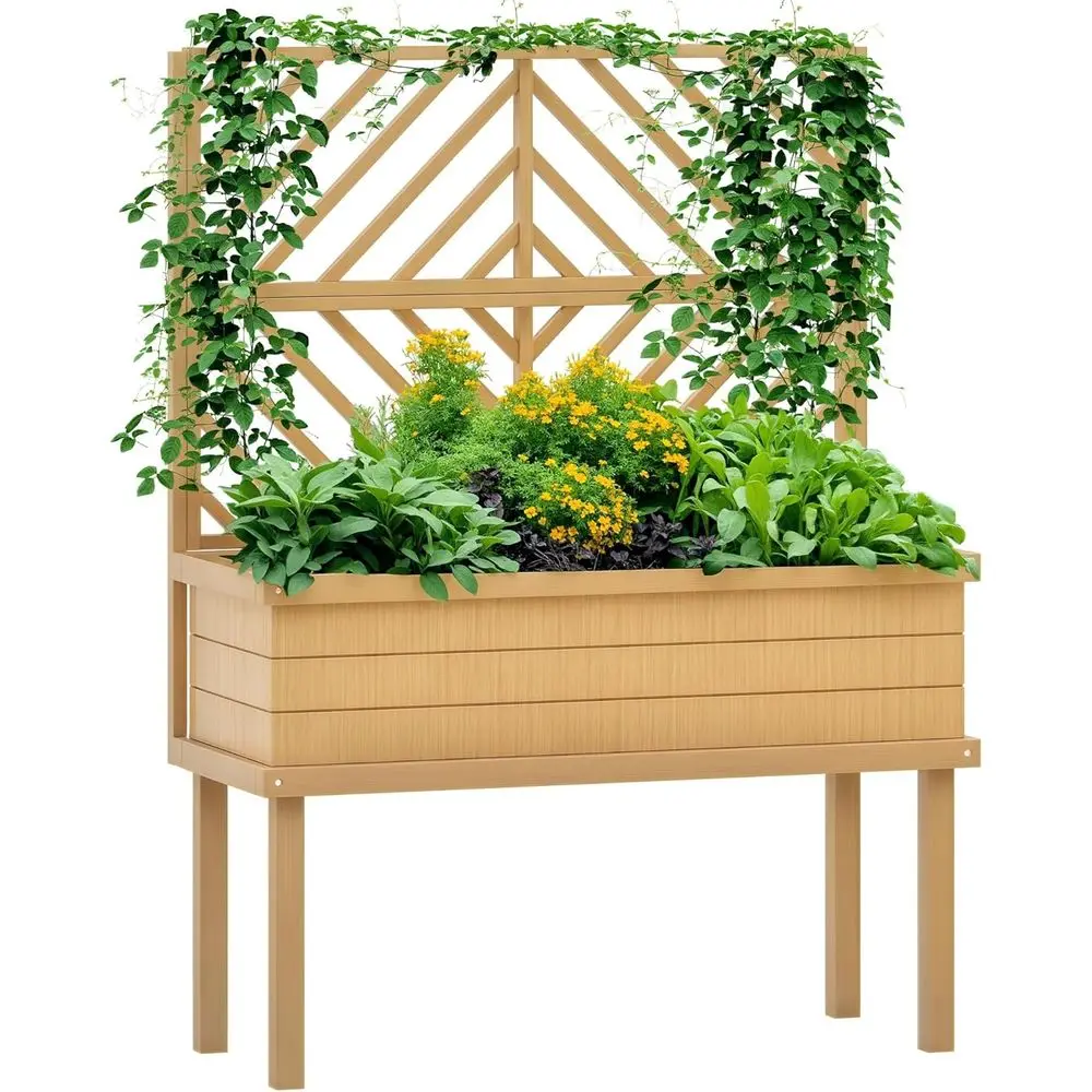 Raised Garden Bed with Trellis, Elevated Planter for Vegetables, Vines, Outdoor Patio, Natural Wood
Raised Garden Bed with Trellis, Elevated Planter for Vegetables, Vines, Outdoor Patio, Natural Wood