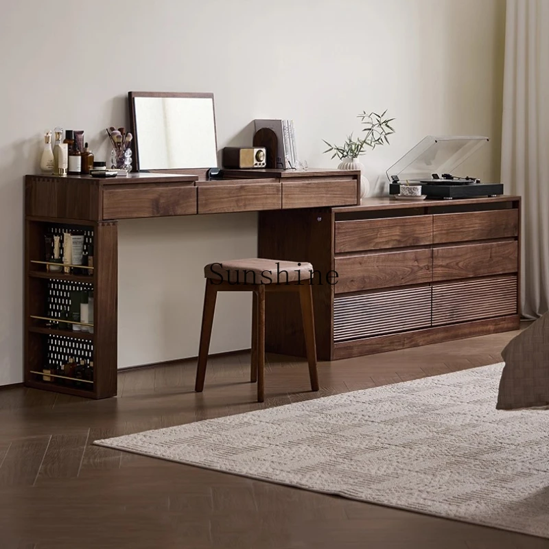 Black walnut bedroom, dresser, chest, integrated light luxury storage, medieval desk
Black walnut bedroom, dresser, chest, integrated light luxury storage, medieval desk