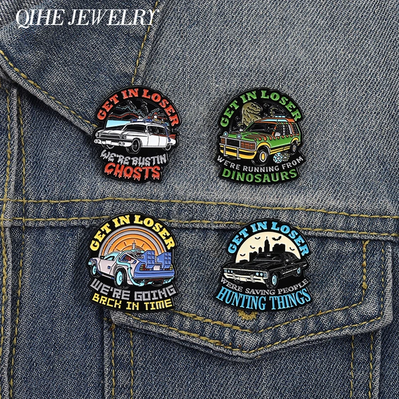 Cartoon Anime Movies Car Enamel Pins Get In Loser We're Going Back In Time Brooch Bag Lapel Badge Punk Jewelry Gift for Friends
Cartoon Anime Movies Car Enamel Pins Get In Loser We're Going Back In Time Brooch Bag Lapel Badge Punk Jewelry Gift for Friends