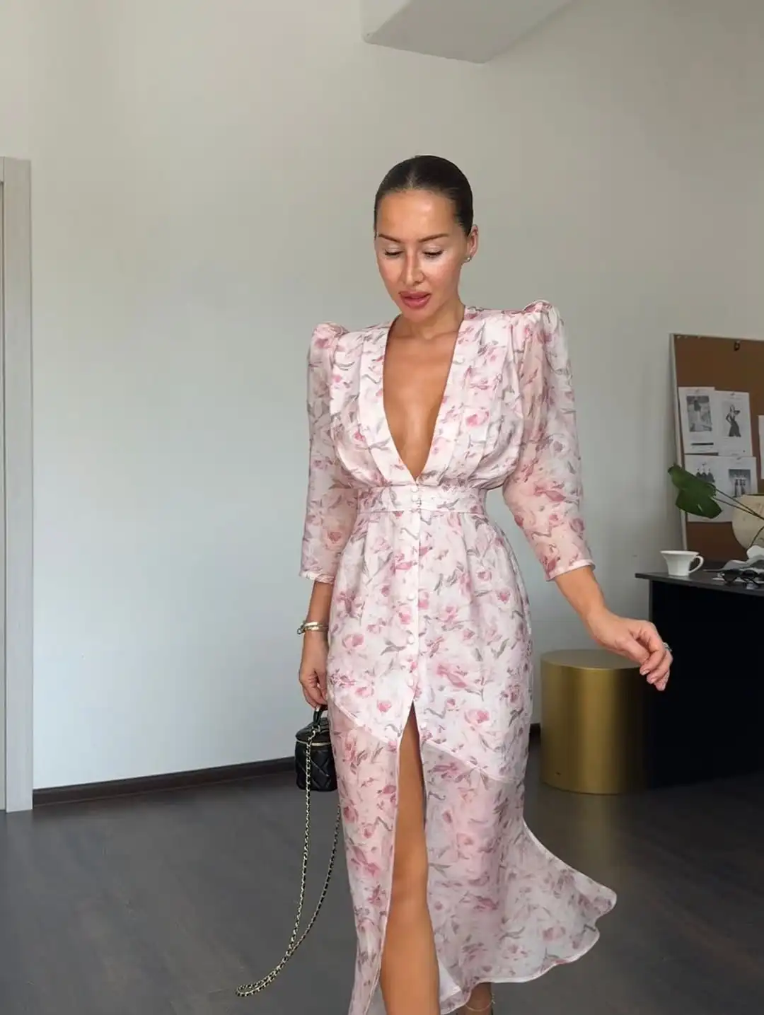 Elegant Printed Maxi Dress Women Chic Deep V Neck Long Sleeve High Waist Single-breasted Slim Dresses 2026 Lady Vacation Wears
Elegant Printed Maxi Dress Women Chic Deep V Neck Long Sleeve High Waist Single-breasted Slim Dresses 2026 Lady Vacation Wears