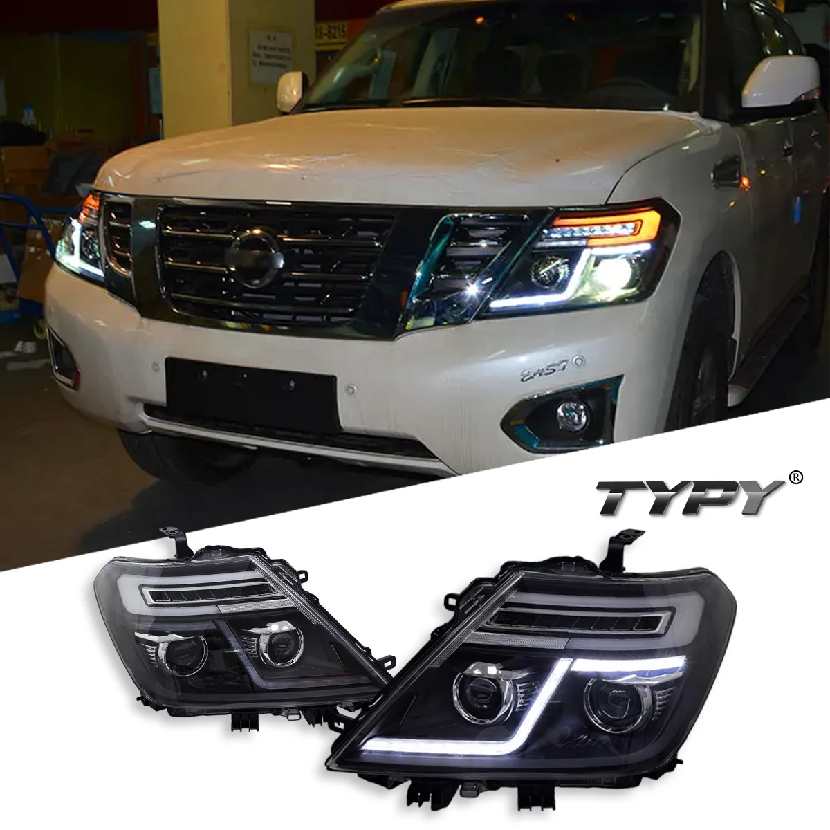 TYPY Car For Nissan Patrol Y62 2012-2019Headlight Upgrade Modified to New DRL Dynamic Turn Signal LED Headlight Auto Accessories
TYPY Car For Nissan Patrol Y62 2012-2019Headlight Upgrade Modified to New DRL Dynamic Turn Signal LED Headlight Auto Accessories