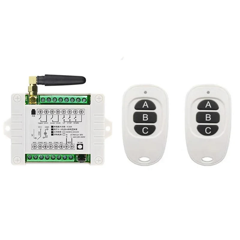 433Mhz RF DC12V 24V 36V Electric Door/Curtain/Shutters Limit Wireless Radio Remote Control Switch For Forward and Reverse Motors
433Mhz RF DC12V 24V 36V Electric Door/Curtain/Shutters Limit Wireless Radio Remote Control Switch For Forward and Reverse Motors
