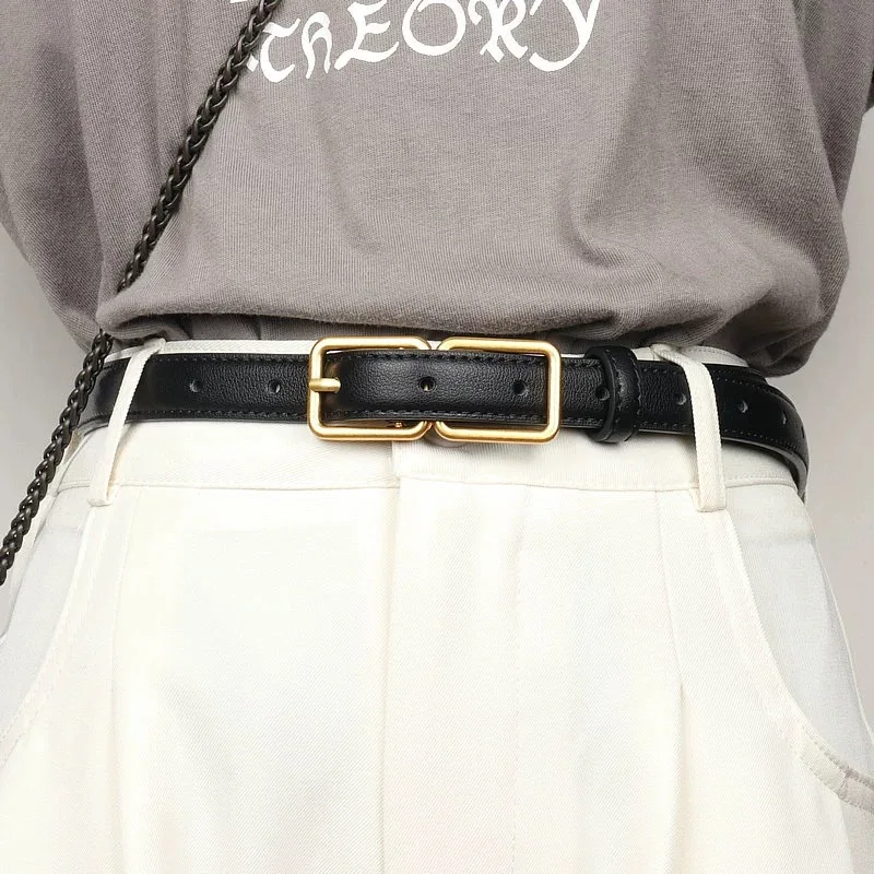 Fashion Real Leather Belt for Women Designer Metal Buckle Waist Strap Female Jeans Dress Trouser All-match Decorative Waistband
Fashion Real Leather Belt for Women Designer Metal Buckle Waist Strap Female Jeans Dress Trouser All-match Decorative Waistband