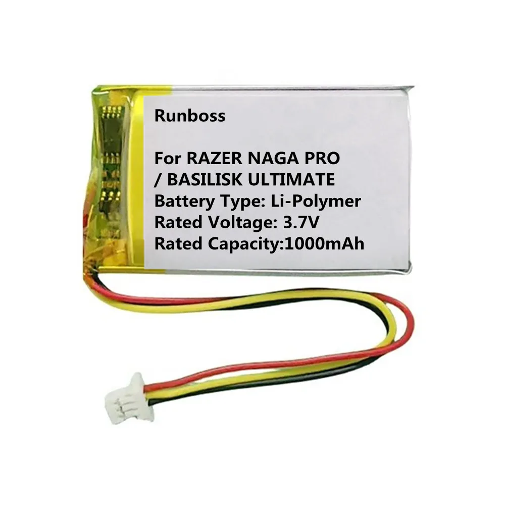 Сменная батарея для мыши 3.7V 1000mAh для RAZER Basilisk Ultimate / NAGA PRO, RZ01-03420, 034200100, RC30-031701
Сменная батарея для мыши 3.7V 1000mAh для RAZER Basilisk Ultimate / NAGA PRO, RZ01-03420, 034200100, RC30-031701