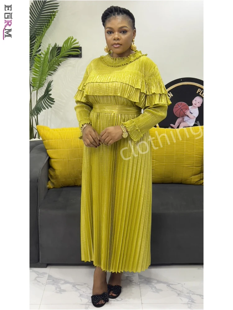 EGRM Miyake Fold Pleated Fungus Long Dresses 2025 Spring New Lace Full Sleeve A Lin Ladies Gold Fabric Evening Party Dress 6R098
EGRM Miyake Fold Pleated Fungus Long Dresses 2025 Spring New Lace Full Sleeve A Lin Ladies Gold Fabric Evening Party Dress 6R098