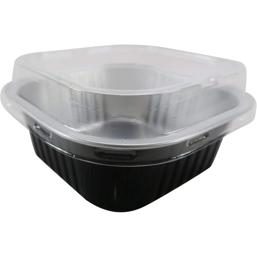 Набор одноразовых фольгированных чашек для торта и десерта с крышкой 4,5 x 4,5 квадратная форма для выпечки тортов для отелей, ресторанов, сверхмощный алюминиевый P 
Набор одноразовых фольгированных чашек для торта и десерта с крышкой 4,5 x 4,5 квадратная форма для выпечки тортов для отелей, ресторанов, сверхмощный алюминиевый P