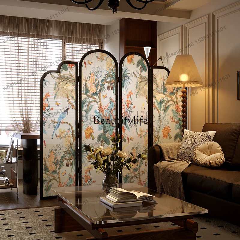 Modern French solid wood screen partition European American blocking decorative entrance folding folding folding screen
Modern French solid wood screen partition European American blocking decorative entrance folding folding folding screen