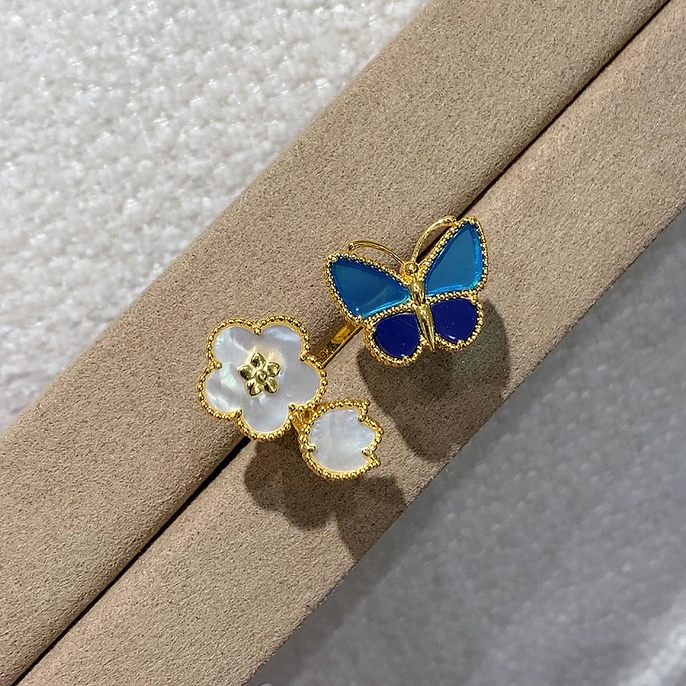 Hot Luxury Brand Real 925 Sterling Silver Open Ring Natural Shell Clover Flower Butterfly Chain Exquisite Couple Women Jewelry
Hot Luxury Brand Real 925 Sterling Silver Open Ring Natural Shell Clover Flower Butterfly Chain Exquisite Couple Women Jewelry