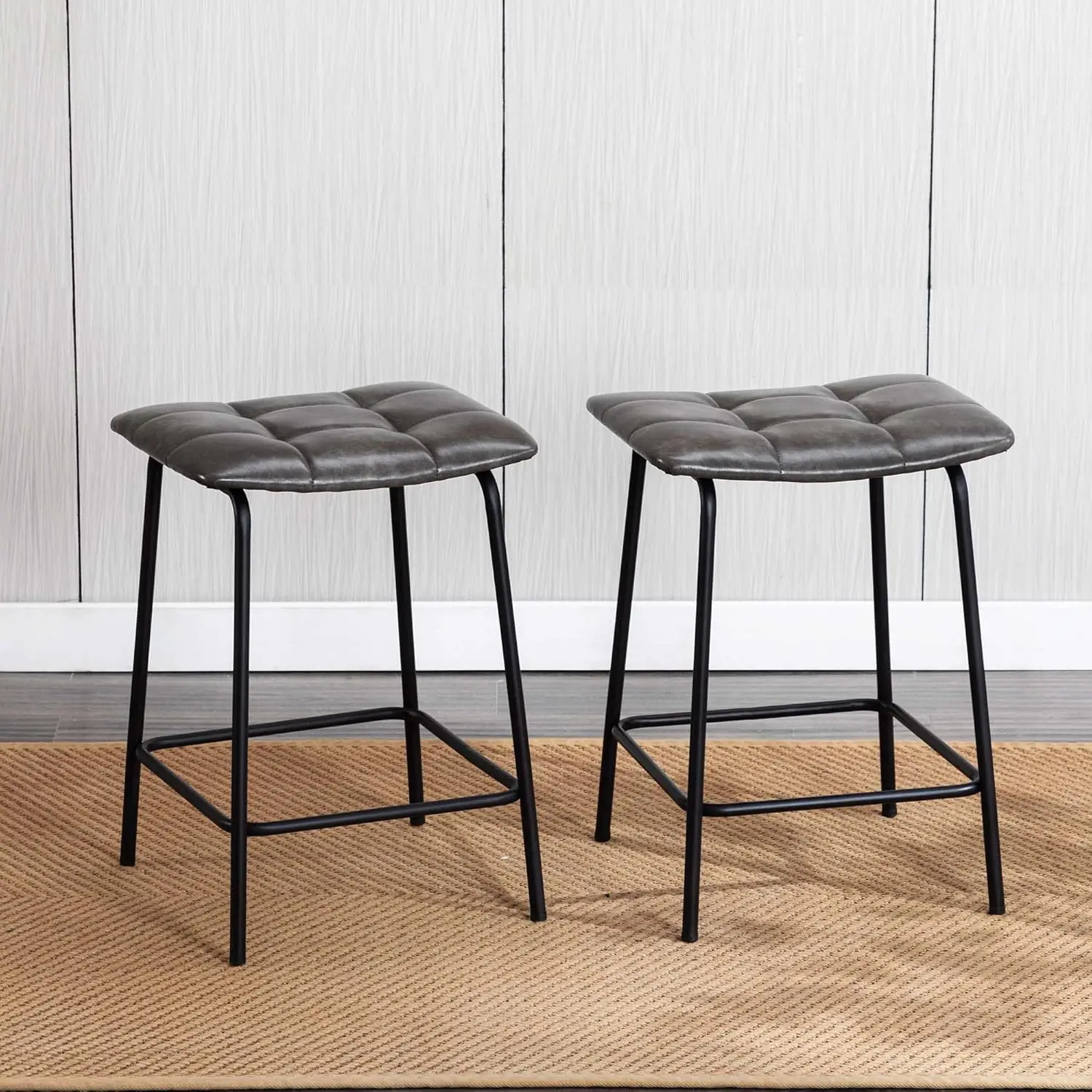 24” Square Tufted Counter Bar Stools Set Of 2, Breathable Faux Leather Upholstered Barstool With Footrest, Backl Stool For
24” Square Tufted Counter Bar Stools Set Of 2, Breathable Faux Leather Upholstered Barstool With Footrest, Backl Stool For