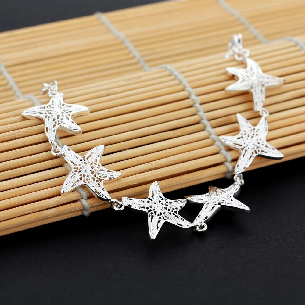 Charm Starfish Chain 100% 925 Sterling Silver Bracelets For Women Fashion Wedding Party Christmas Gifts Lady Fine Luxury Jewelry
Charm Starfish Chain 100% 925 Sterling Silver Bracelets For Women Fashion Wedding Party Christmas Gifts Lady Fine Luxury Jewelry
