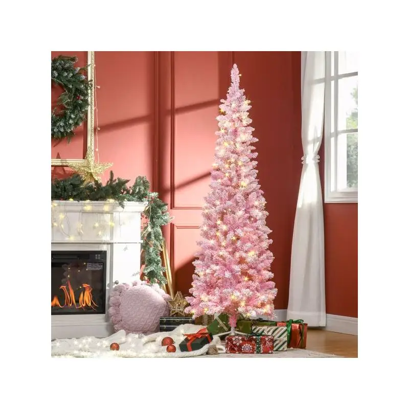 6-футовая рождественская елка с предварительно освещенным снежным флоком, реалистичные сосновые ветки, теплые белые светодиодные фонари, автоматическое открытие, розовый и белый дизайн
6-футовая рождественская елка с предварительно освещенным снежным флоком, реалистичные сосновые ветки, теплые белые светодиодные фонари, автоматическое открытие, розовый и белый дизайн