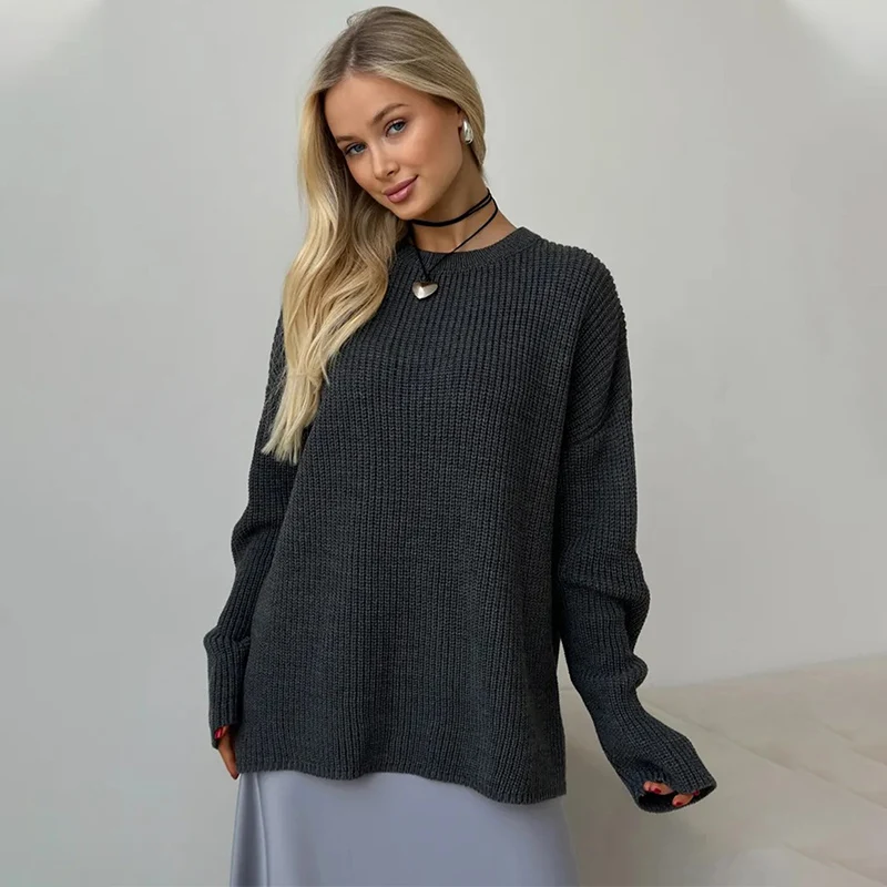 TARUXY модный свободный вязаный свитер женский однотонный полосатый свитер с длинными рукавами и круглым вырезом для отдыха вязаный пуловер осень-зима новинка
TARUXY модный свободный вязаный свитер женский однотонный полосатый свитер с длинными рукавами и круглым вырезом для отдыха вязаный пуловер осень-зима новинка