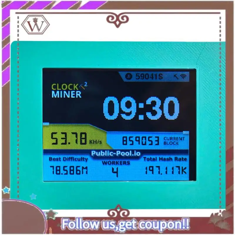 ABBG-Nerdminer V2 Miner 56KH/S 2.8 Inch LCD Display BTC Lottery Miner Bitcoin Solo Miner Nerd Miner
ABBG-Nerdminer V2 Miner 56KH/S 2.8 Inch LCD Display BTC Lottery Miner Bitcoin Solo Miner Nerd Miner