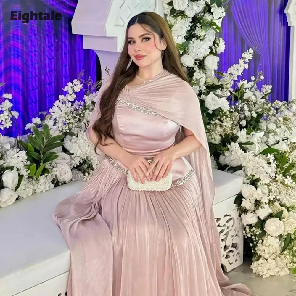 Eightale Evening Dresses Beaded Floor Length Customized Crepe Rhinestones Dusty Pink Prom Party Gown vestido de fiesta
Eightale Evening Dresses Beaded Floor Length Customized Crepe Rhinestones Dusty Pink Prom Party Gown vestido de fiesta