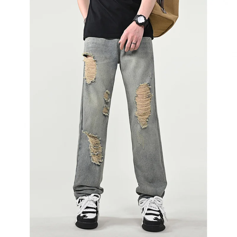 XL8828 Summer American high street vibe tide jeans men retro do old holes versatile casual trend trousers
XL8828 Summer American high street vibe tide jeans men retro do old holes versatile casual trend trousers