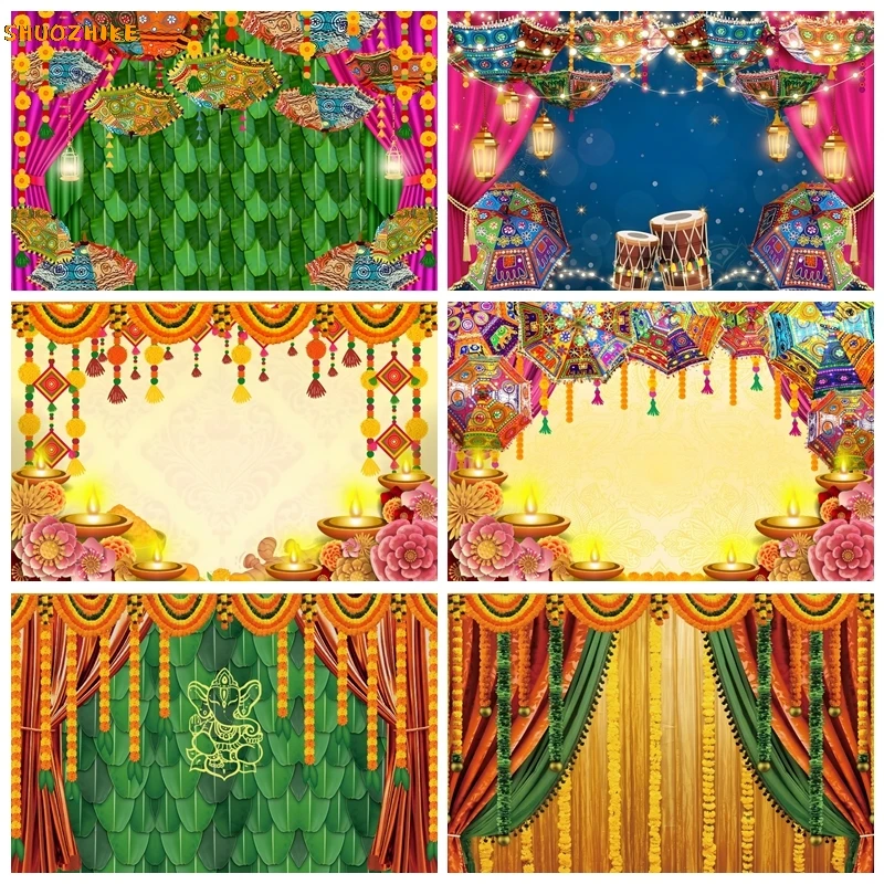 India Pooja Traditional Backdrop for Photography Marigold Green Banana Leaf Chatiya Ganesh Puja Ganpati Wedding Party Background
India Pooja Traditional Backdrop for Photography Marigold Green Banana Leaf Chatiya Ganesh Puja Ganpati Wedding Party Background