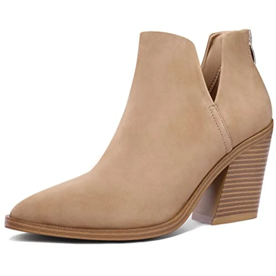 Women's Ankle Boots Slip on Cutout Pointed Toe Chunky Stacked Mid Heel Booties
Women's Ankle Boots Slip on Cutout Pointed Toe Chunky Stacked Mid Heel Booties