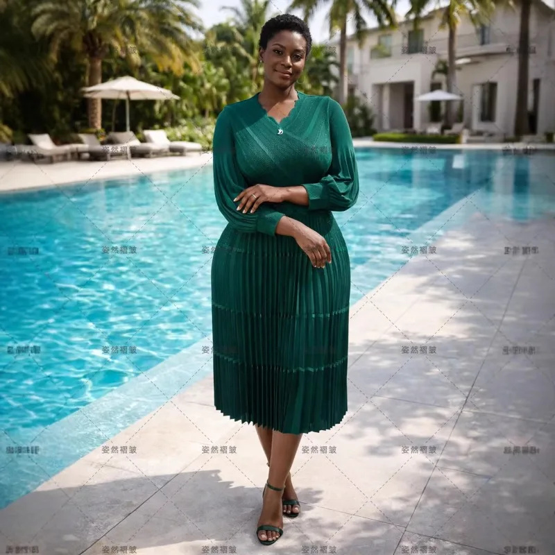 Плиссированное платье Miyake, весна 2026, новое вечернее платье, темно-зеленое, с плиссировкой, юбка-фальш-двойка, элегантное, для офиса
Плиссированное платье Miyake, весна 2026, новое вечернее платье, темно-зеленое, с плиссировкой, юбка-фальш-двойка, элегантное, для офиса