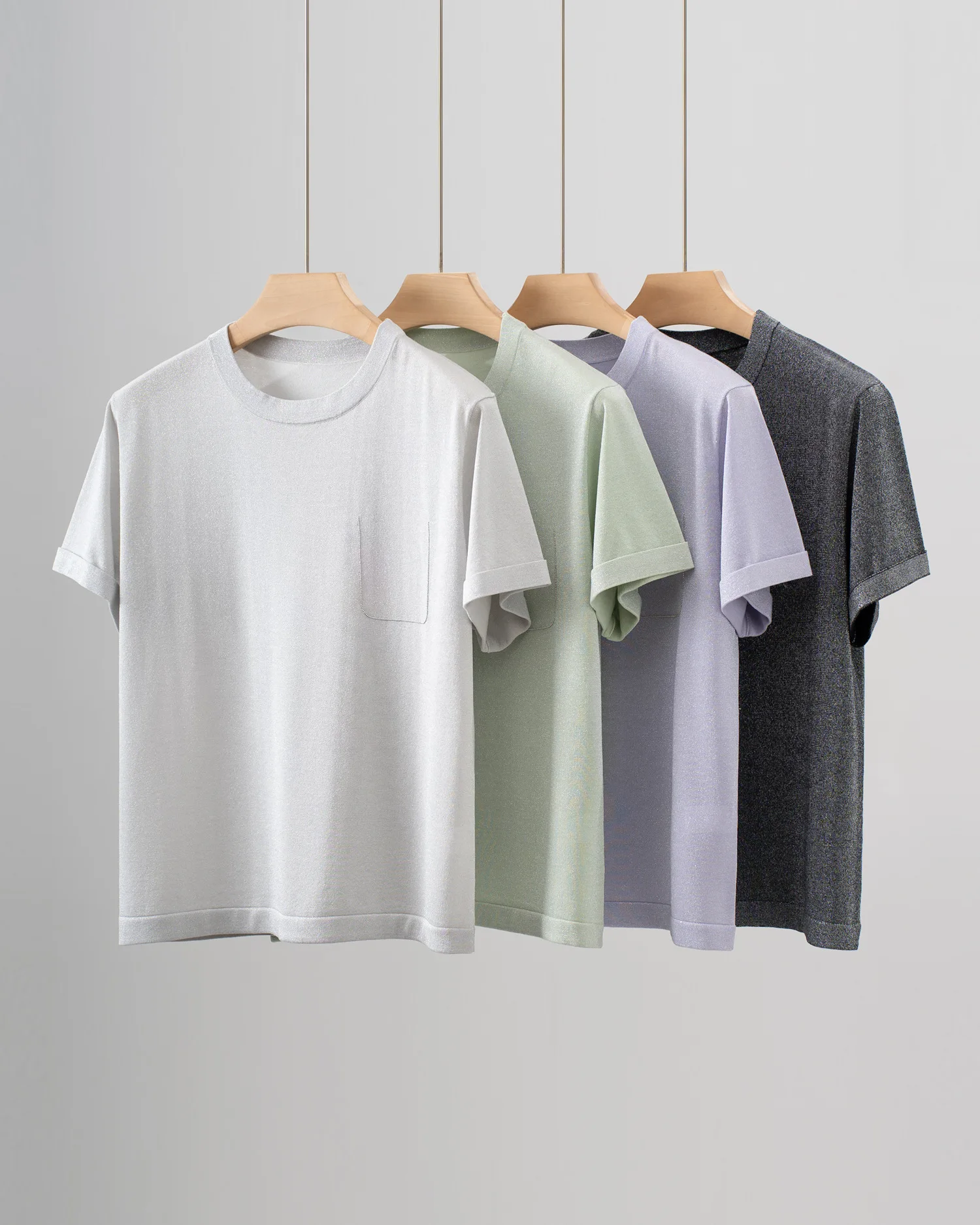 2025 Spring And Summer New Arrivals Silk Round Neck Knitted T-Shirt Gold And Silver Silk Thread Casual All-Match Short Sleeve
2025 Spring And Summer New Arrivals Silk Round Neck Knitted T-Shirt Gold And Silver Silk Thread Casual All-Match Short Sleeve