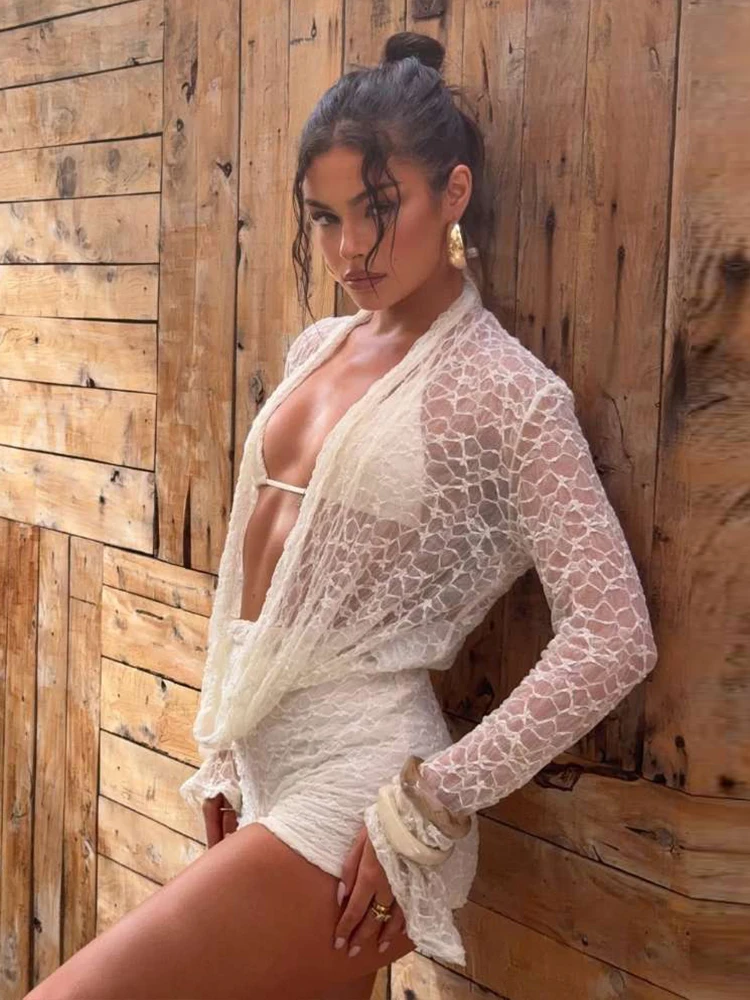 Kliou кружевной прозрачный женский комплект из 2 предметов, летние однотонные топы с вышивкой и длинными рукавами + одинаковые шорты Mujer, французские наряды
Kliou кружевной прозрачный женский комплект из 2 предметов, летние однотонные топы с вышивкой и длинными рукавами + одинаковые шорты Mujer, французские наряды