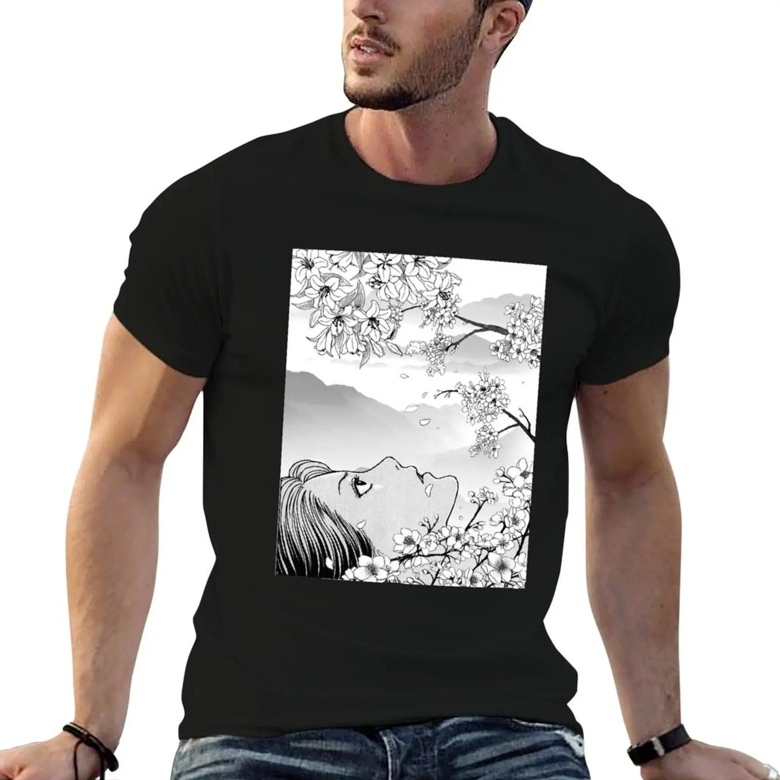 Black sakura flower T-Shirt vintage clothes cotton graphic tees Personalized t-shirt hippie clothes mens graphic t-shirts
Black sakura flower T-Shirt vintage clothes cotton graphic tees Personalized t-shirt hippie clothes mens graphic t-shirts