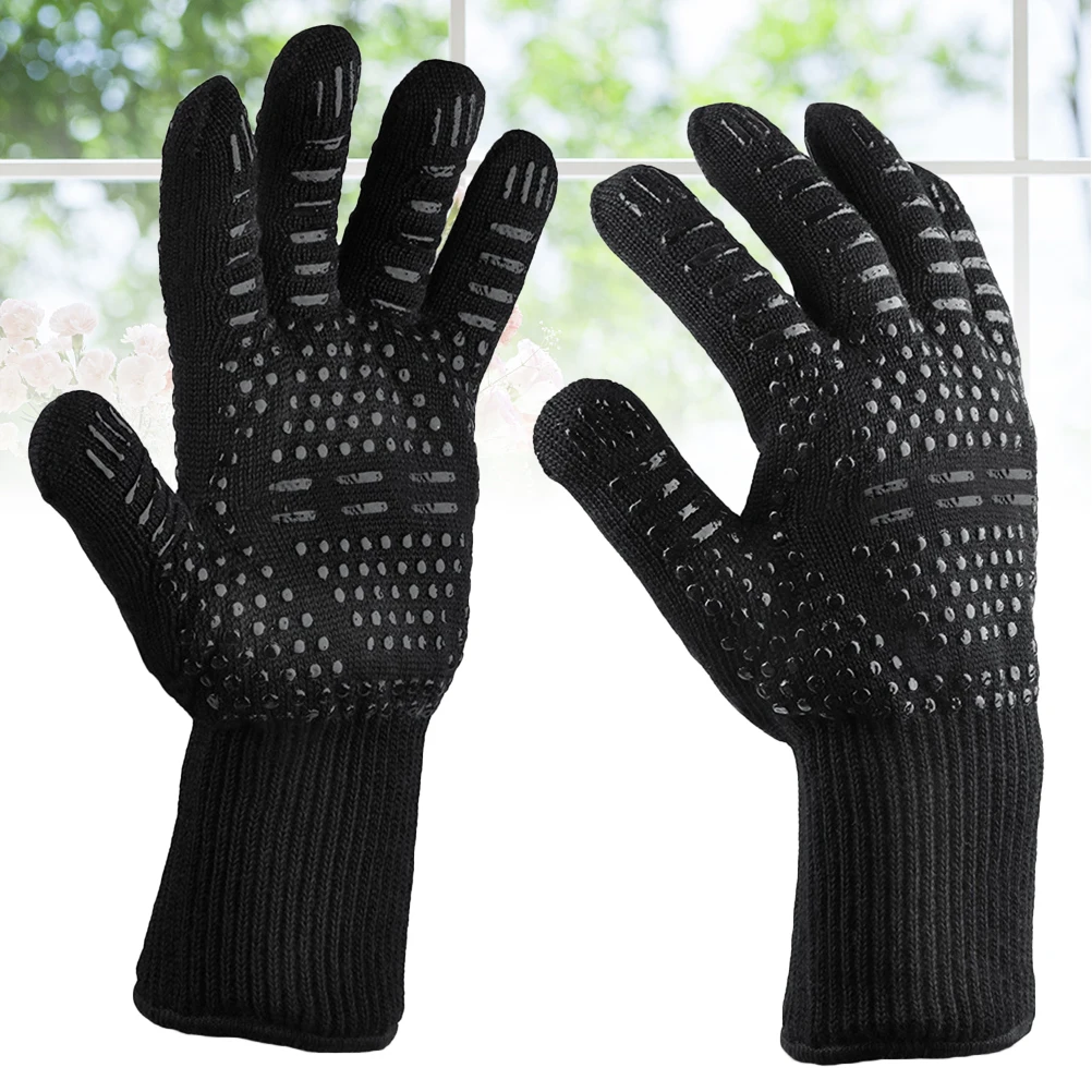 2Pcs High Temperature Resistant Gloves Bbq Heat Insulation Cotton Silicone Anti Wear Resistance Black
2Pcs High Temperature Resistant Gloves Bbq Heat Insulation Cotton Silicone Anti Wear Resistance Black