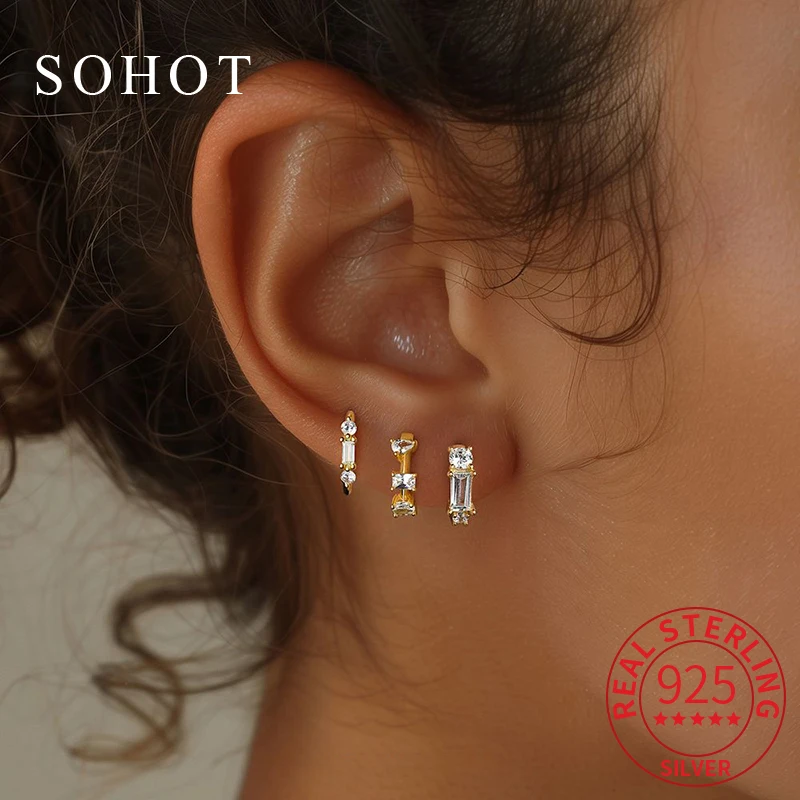 1 Pcs Real 925 Sterling Silver Minimalist Zircon Mini Trendy Hoop Earrings For Charm Women Classic Fine Jewelry OL Accessories
1 Pcs Real 925 Sterling Silver Minimalist Zircon Mini Trendy Hoop Earrings For Charm Women Classic Fine Jewelry OL Accessories