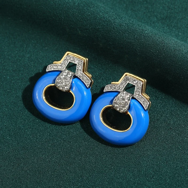 Vintage Blue Enamel Geometric Pendant Earrings Gold Color Trendy Art Deco Jewelry For Woman Luxury Antique Brand Gift Wedding
Vintage Blue Enamel Geometric Pendant Earrings Gold Color Trendy Art Deco Jewelry For Woman Luxury Antique Brand Gift Wedding