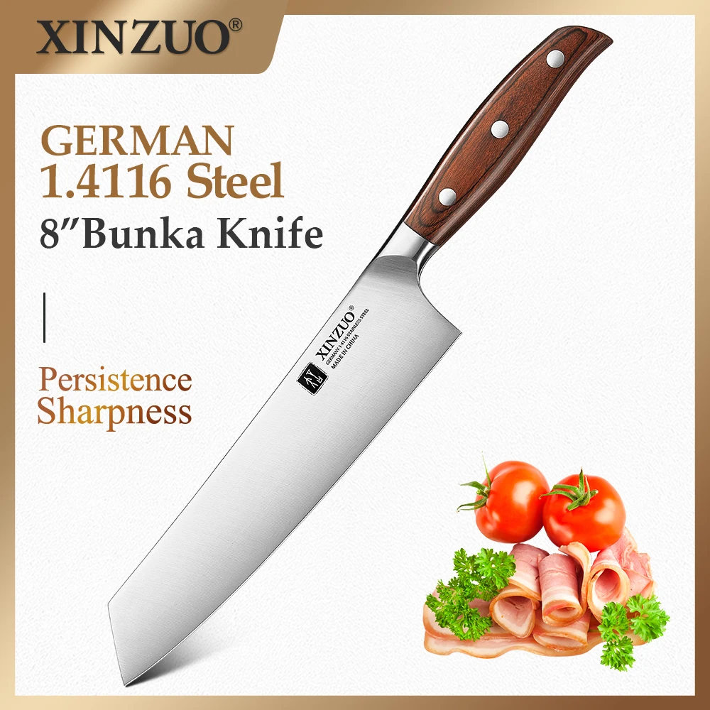 XINZUO 8'' Inches Kitchen Knife Bunka Knife High Carbon Stainless Steel Ultra Sharp For Meat & Vegetables Gift Box Included
XINZUO 8'' Inches Kitchen Knife Bunka Knife High Carbon Stainless Steel Ultra Sharp For Meat & Vegetables Gift Box Included