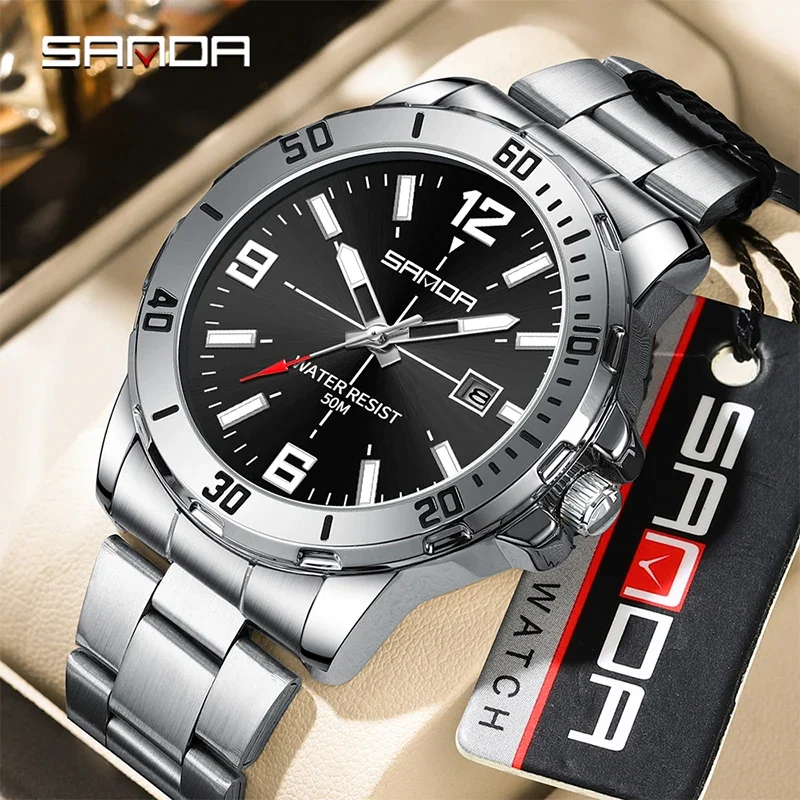 SANDA New Men's Quartz Watch Fashion Creative Luminous Dial 5Bar Waterproof Watch Stainless Steel Calendar Business Men's Watch
SANDA New Men's Quartz Watch Fashion Creative Luminous Dial 5Bar Waterproof Watch Stainless Steel Calendar Business Men's Watch