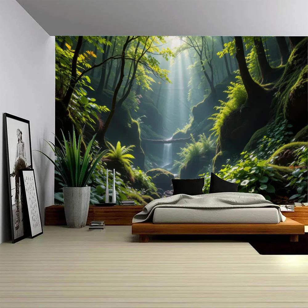 Natural Forest Tapestry, Green Tree Wall Hanging Bedroom Aesthetics, Jungle Flowing Landscape Background, Large Tapestry
Natural Forest Tapestry, Green Tree Wall Hanging Bedroom Aesthetics, Jungle Flowing Landscape Background, Large Tapestry