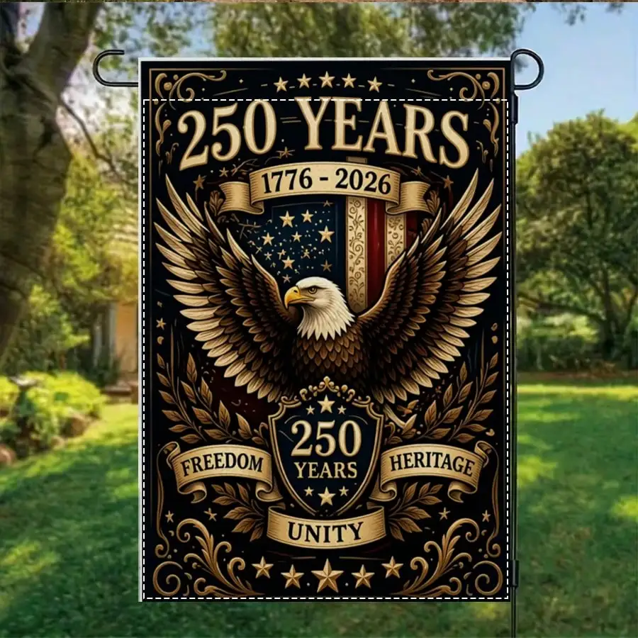1pcPatriotic US 250th Anniversary Garden Flag, Bald Eagle Design with Freedom, Heritage, Unity, Yard Decor for Summer Shopping, Graduation, 2026
1pcPatriotic US 250th Anniversary Garden Flag, Bald Eagle Design with Freedom, Heritage, Unity, Yard Decor for Summer Shopping, Graduation, 2026