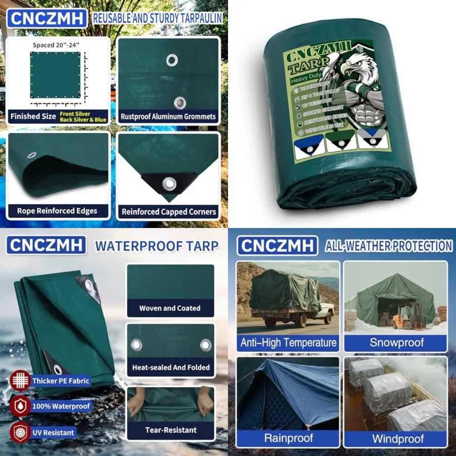 Heavy Duty Tarp Waterproof 12x16 Feet, 16 Mil Thick Poly Tarps, Grommets, Reinforced Edges, UV Resistant, Rip and Tear Resistan
Heavy Duty Tarp Waterproof 12x16 Feet, 16 Mil Thick Poly Tarps, Grommets, Reinforced Edges, UV Resistant, Rip and Tear Resistan