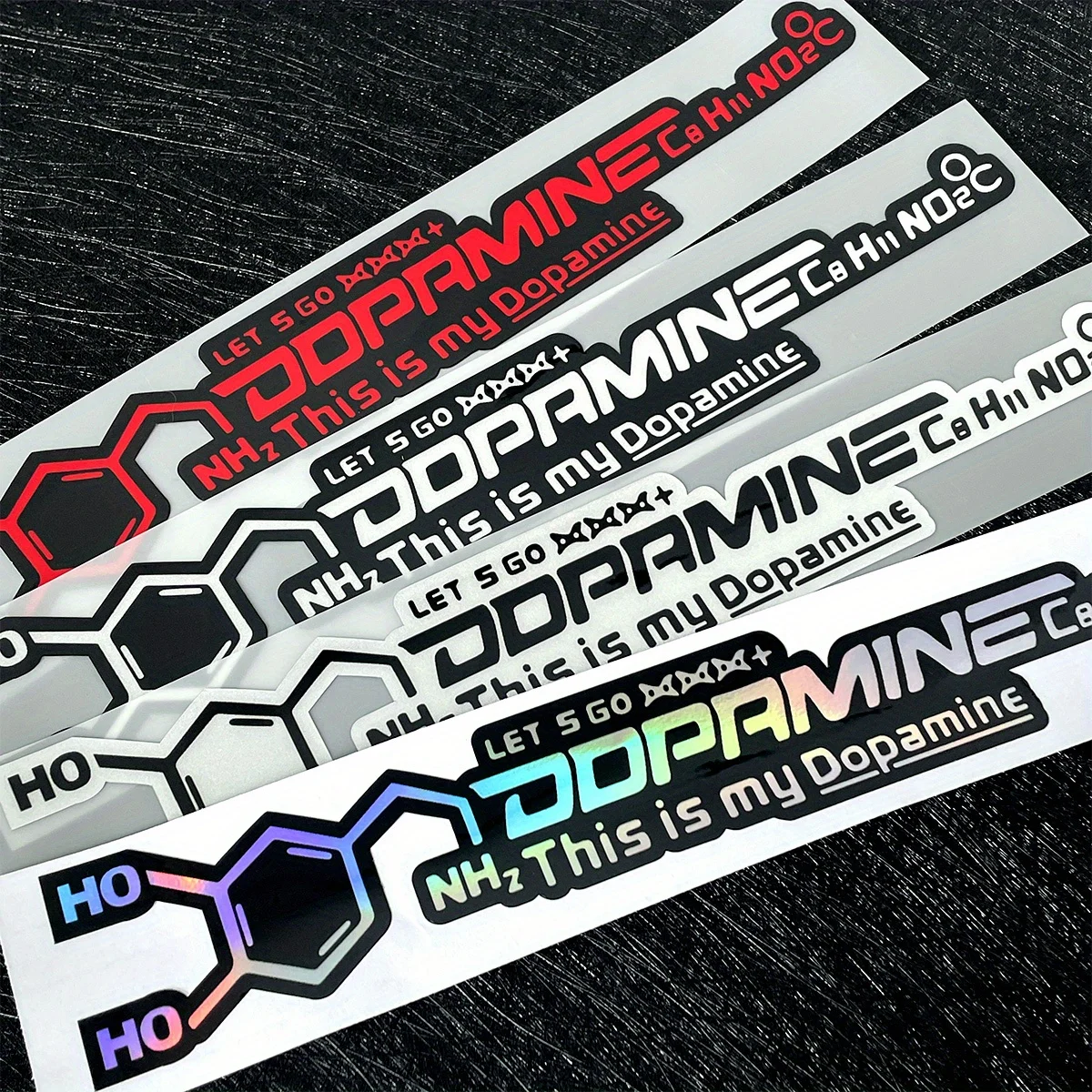 A motorcycle fuel tank decoration with a scientific theme - waterproof bicycle sticker showing the chemical equation of dopamine
A motorcycle fuel tank decoration with a scientific theme - waterproof bicycle sticker showing the chemical equation of dopamine