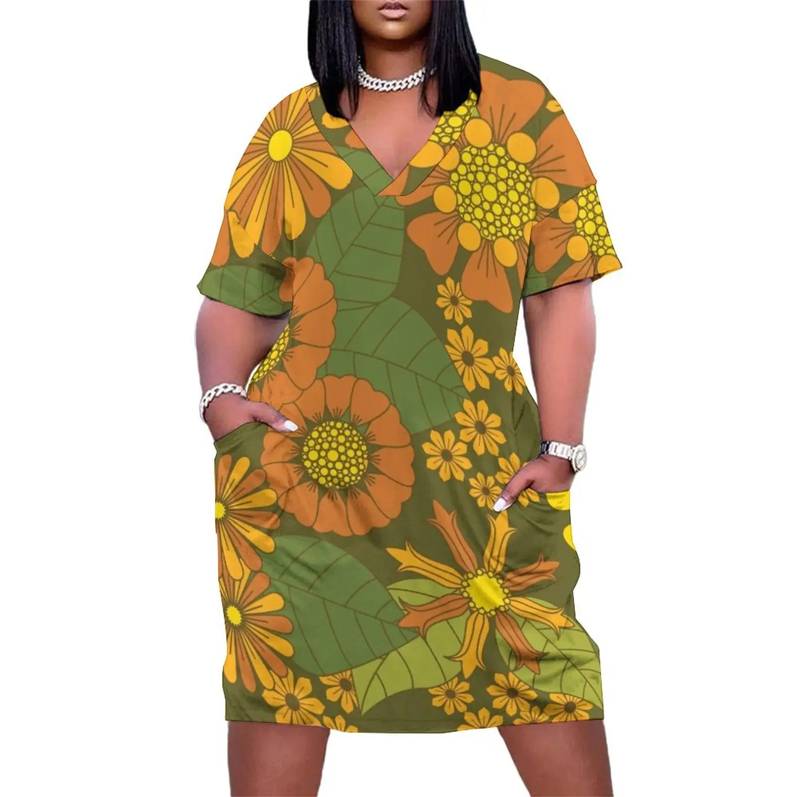 Orange, Brown, Yellow and Green Retro Daisy Pattern Loose Pocket Dress luxury dresses women clothing 2025 new arrivals
Orange, Brown, Yellow and Green Retro Daisy Pattern Loose Pocket Dress luxury dresses women clothing 2025 new arrivals