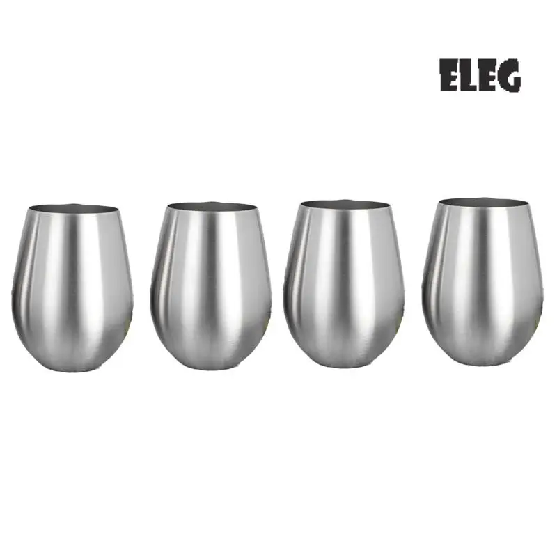 ELEG-4PCS Stainless Steel Stemless Wine Glasses Kitchen Bar Unbreakable Metal Drink Cups For Indoor & Outdoor Picnics Camping
ELEG-4PCS Stainless Steel Stemless Wine Glasses Kitchen Bar Unbreakable Metal Drink Cups For Indoor & Outdoor Picnics Camping
