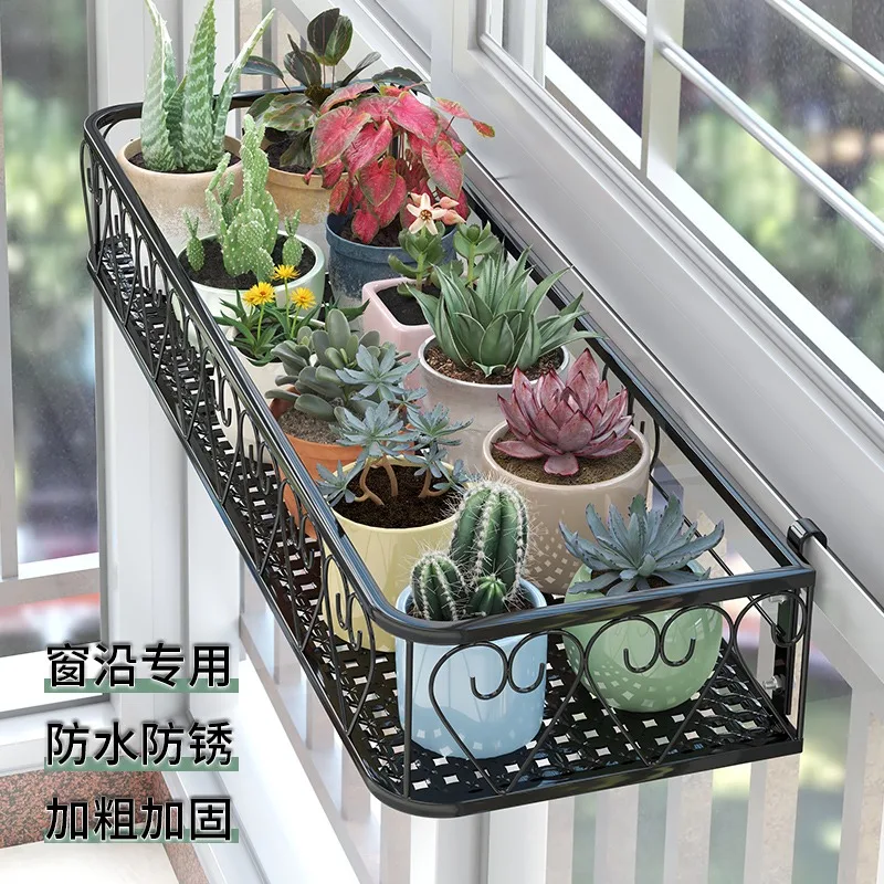 Iron Plant Stand for Balcony Window Sill Wide Flower Pot Holder for Railings and Window Edges Hanging Succulent Shelf
Iron Plant Stand for Balcony Window Sill Wide Flower Pot Holder for Railings and Window Edges Hanging Succulent Shelf