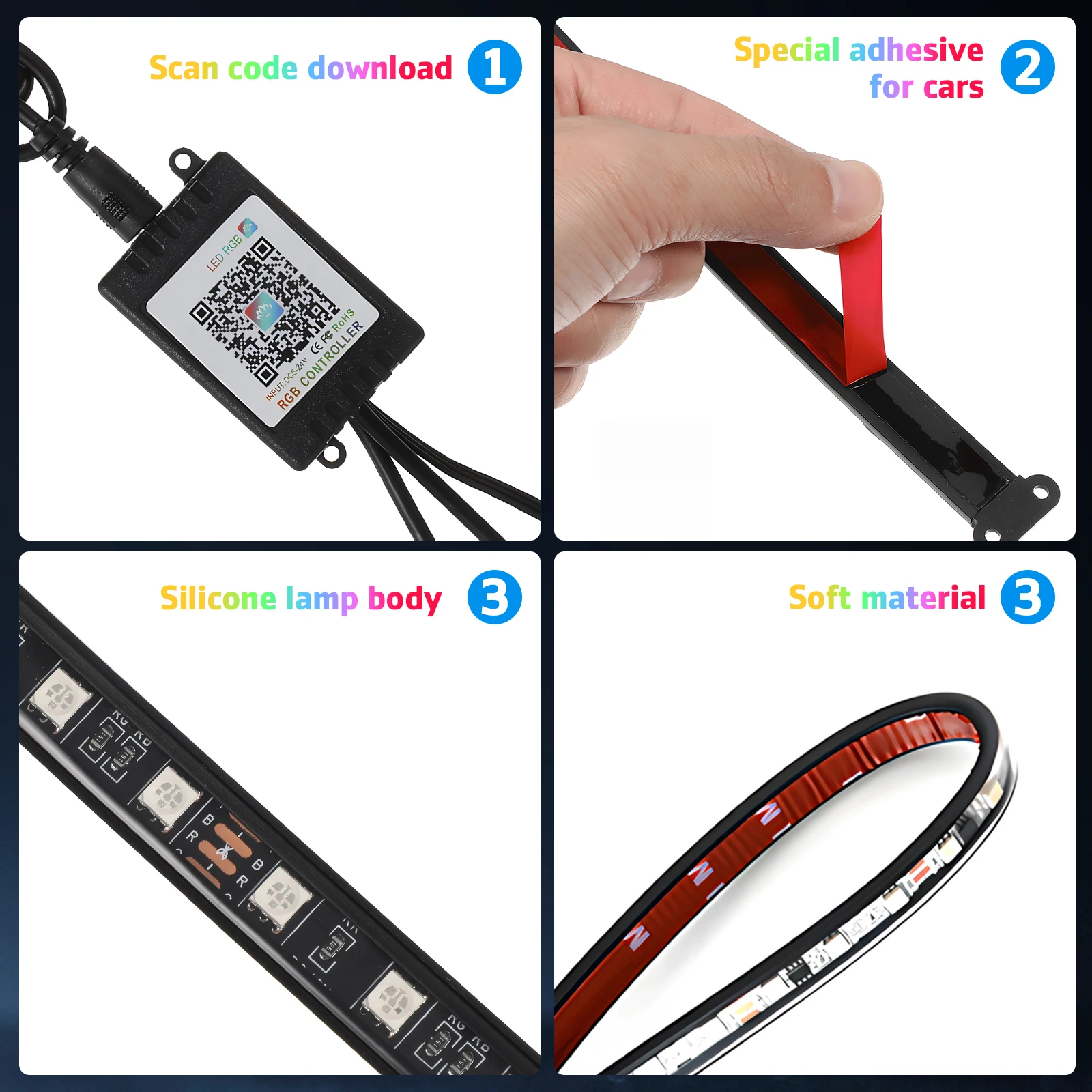 Led Light Kit Car Exterior Glow Strip Ambient Waterproof Sturdy Decorative Trim Rocks Atmosphere Kit For Cars
Led Light Kit Car Exterior Glow Strip Ambient Waterproof Sturdy Decorative Trim Rocks Atmosphere Kit For Cars
