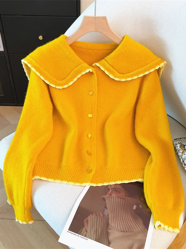 Dopamine Yellow Collared Shoulder Length Knitted Sweater Coat Women's Early Spring New plus Size Knit Open Cardigan Anti-Agin...
Dopamine Yellow Collared Shoulder Length Knitted Sweater Coat Women's Early Spring New plus Size Knit Open Cardigan Anti-Agin...