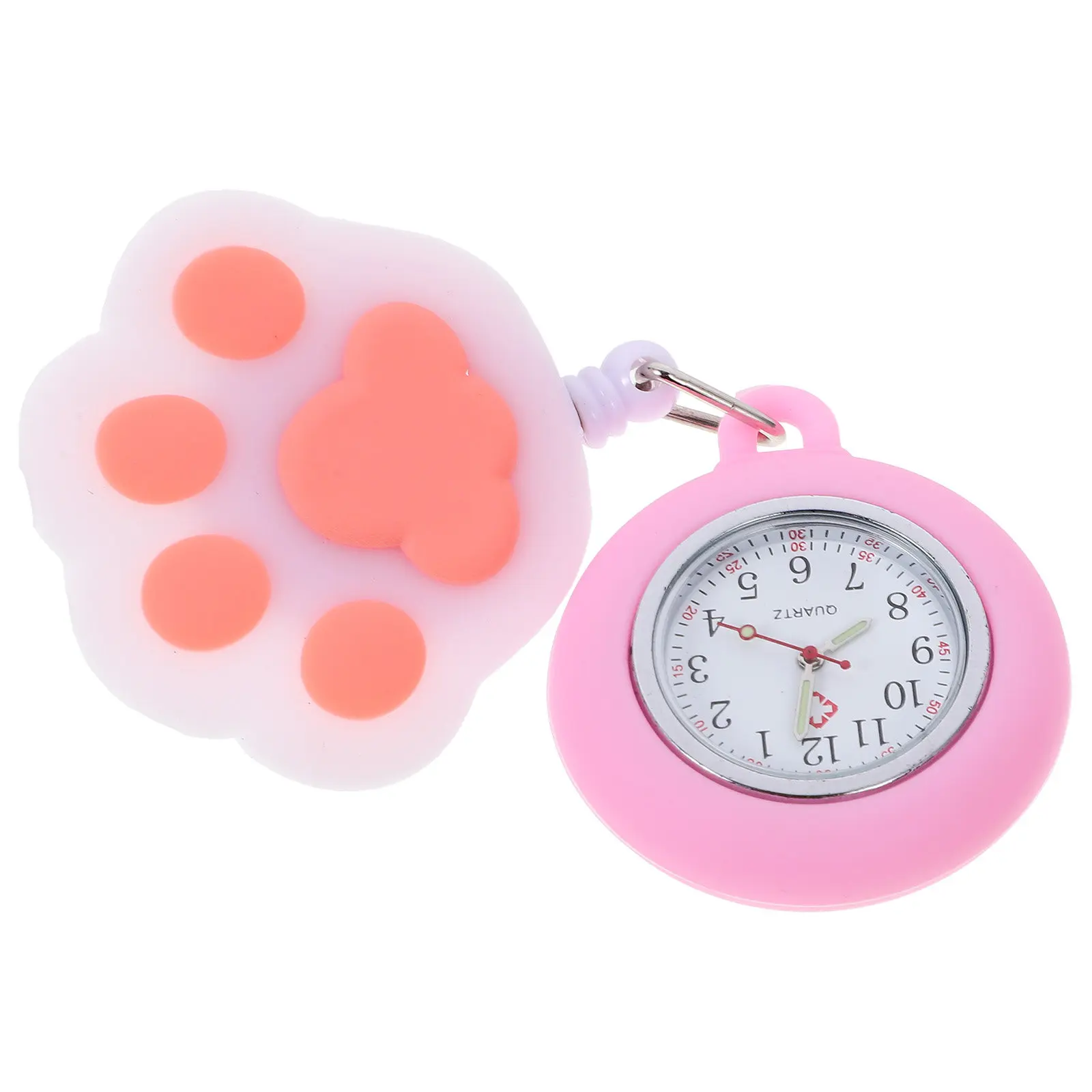 Nurse Pocket Watch with Cat Paw Charm Silicone Body Clip-on Quartz Movement Luminous Hands Professional Gift
Nurse Pocket Watch with Cat Paw Charm Silicone Body Clip-on Quartz Movement Luminous Hands Professional Gift