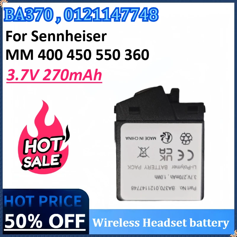 BA370 0121147748 3.7V 270mAh Battery for Sennheiser PXC 310 MM 400 MM 450 450 TRAVEL 550 Travel PX 210 BT PX 360 MM 550 PX 310
BA370 0121147748 3.7V 270mAh Battery for Sennheiser PXC 310 MM 400 MM 450 450 TRAVEL 550 Travel PX 210 BT PX 360 MM 550 PX 310