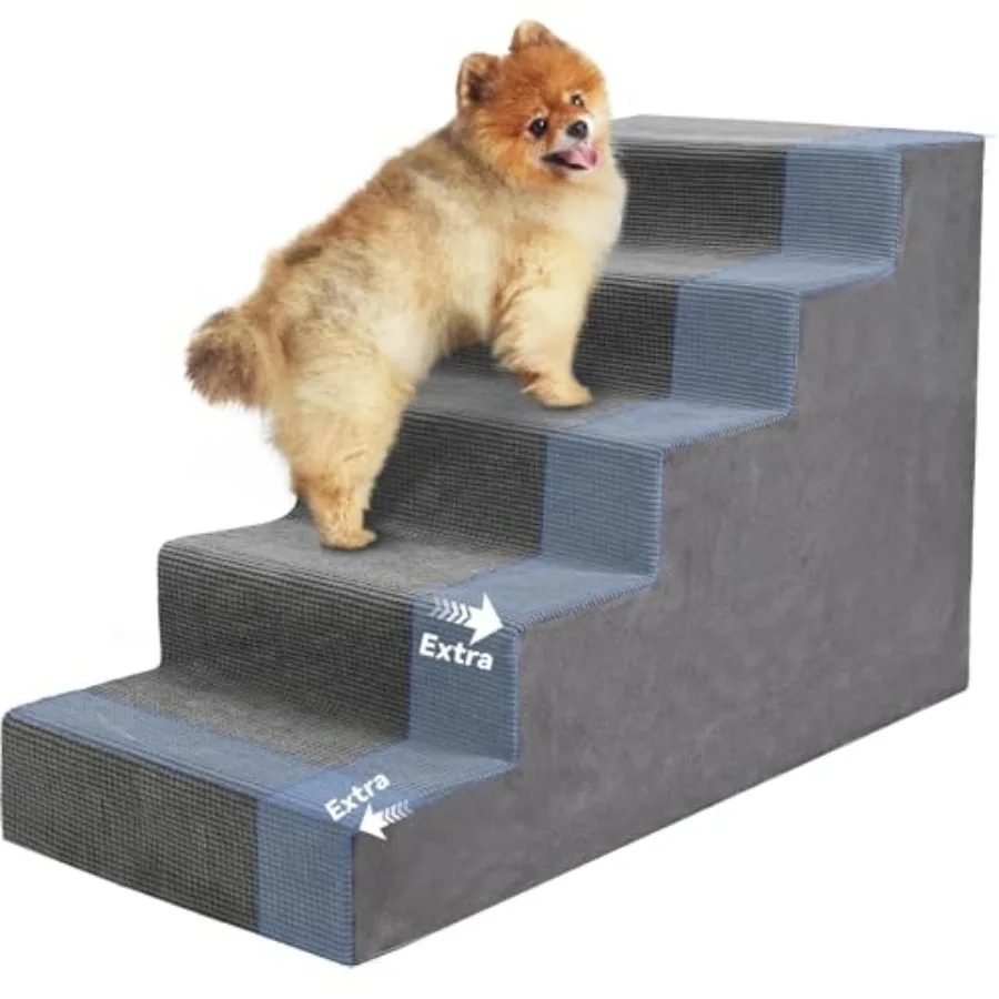 Dog Stairs for Small Dog and Cats, 23"H Non-Slip Bottom Pet Steps for High Beds and Couch, Extra Wide High-Density Foam Pet Sta
Dog Stairs for Small Dog and Cats, 23"H Non-Slip Bottom Pet Steps for High Beds and Couch, Extra Wide High-Density Foam Pet Sta