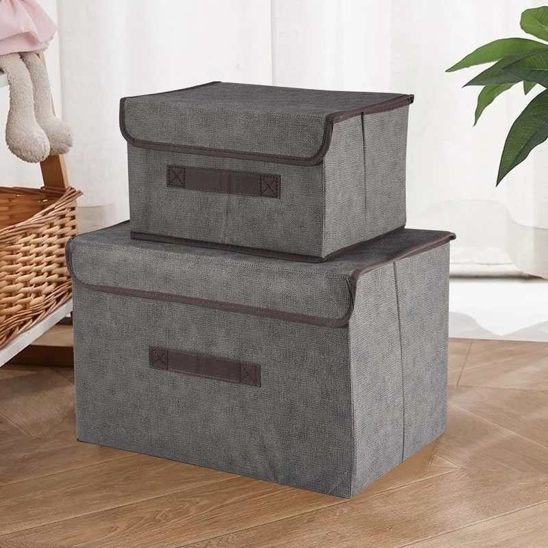 Rog-ey3 Pack Foldable Storage Boxes with Lids,Fabric Storage Basket Organiser for
Rog-ey3 Pack Foldable Storage Boxes with Lids,Fabric Storage Basket Organiser for