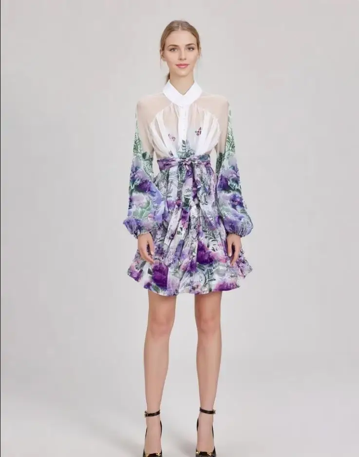 Elegant Boho Style Flower Printed Dress Stand Collar Lantern Sleeve A-Line Mini with Sashes for Birthday Party Club
Elegant Boho Style Flower Printed Dress Stand Collar Lantern Sleeve A-Line Mini with Sashes for Birthday Party Club